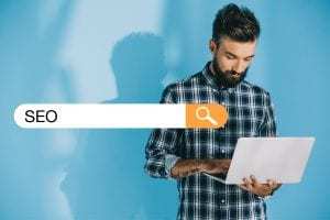Man searches for SEO on search engine