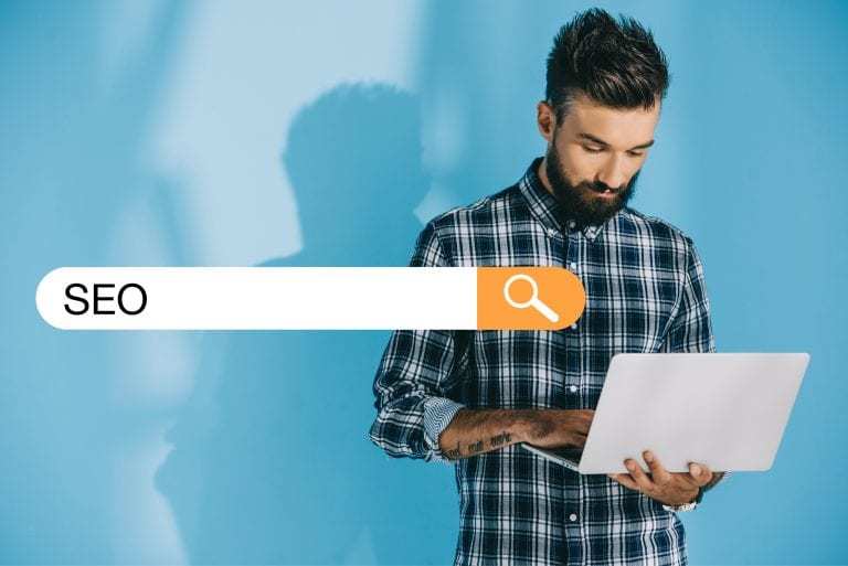 Man searches for SEO on search engine