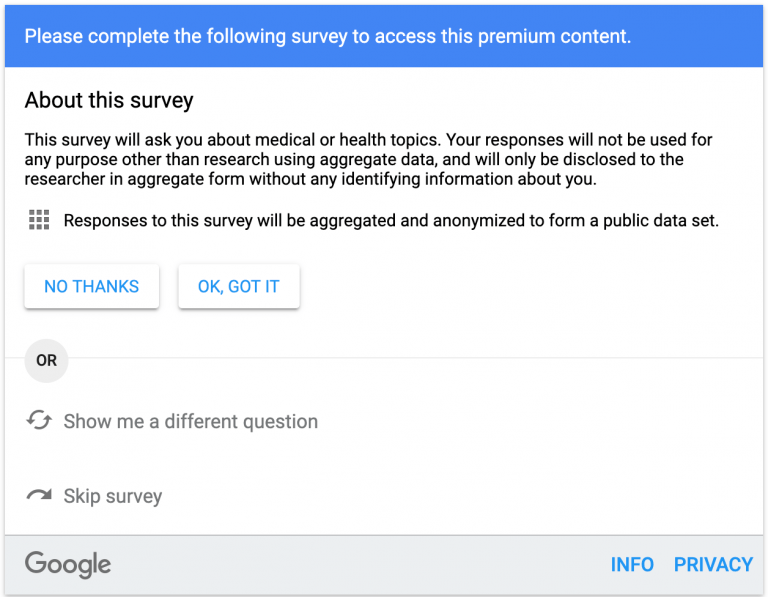 Google surveys