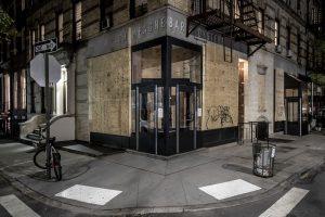 boarded up restaurant