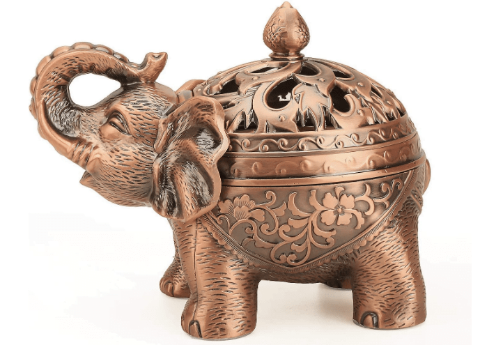 K COOL Alloy Elephant Incense Holder Stand
