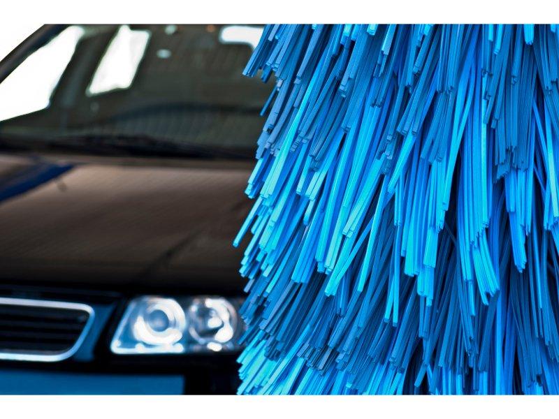 car going through car wash 