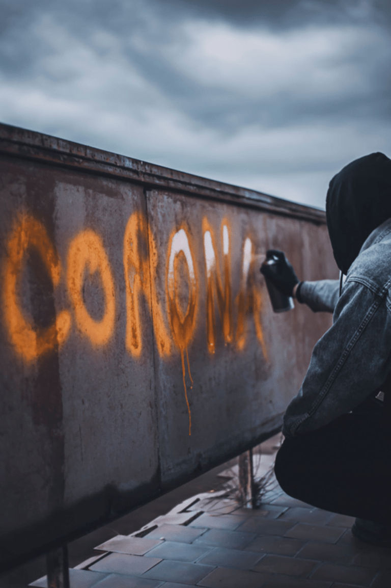 spray painting coronavirus
