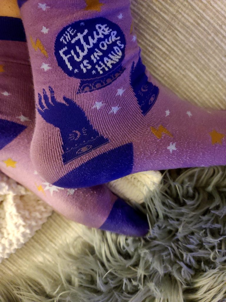 The Future is in our hands socks