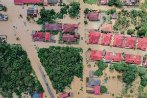 overhead view of flood