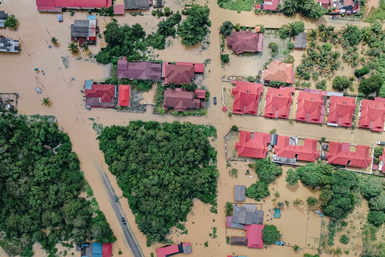 overhead view of flood