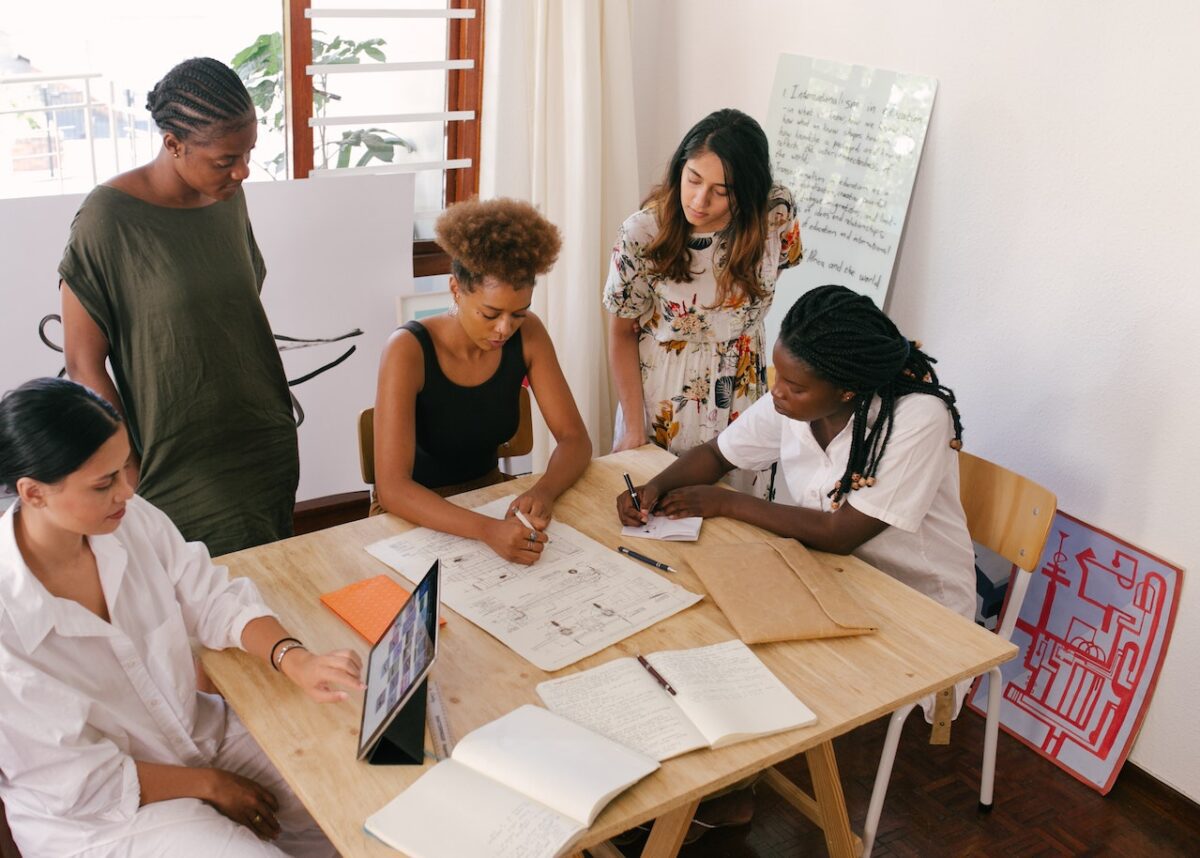 women in a meeting for business