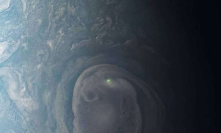 NASA's Juno mission and green lightning bolt