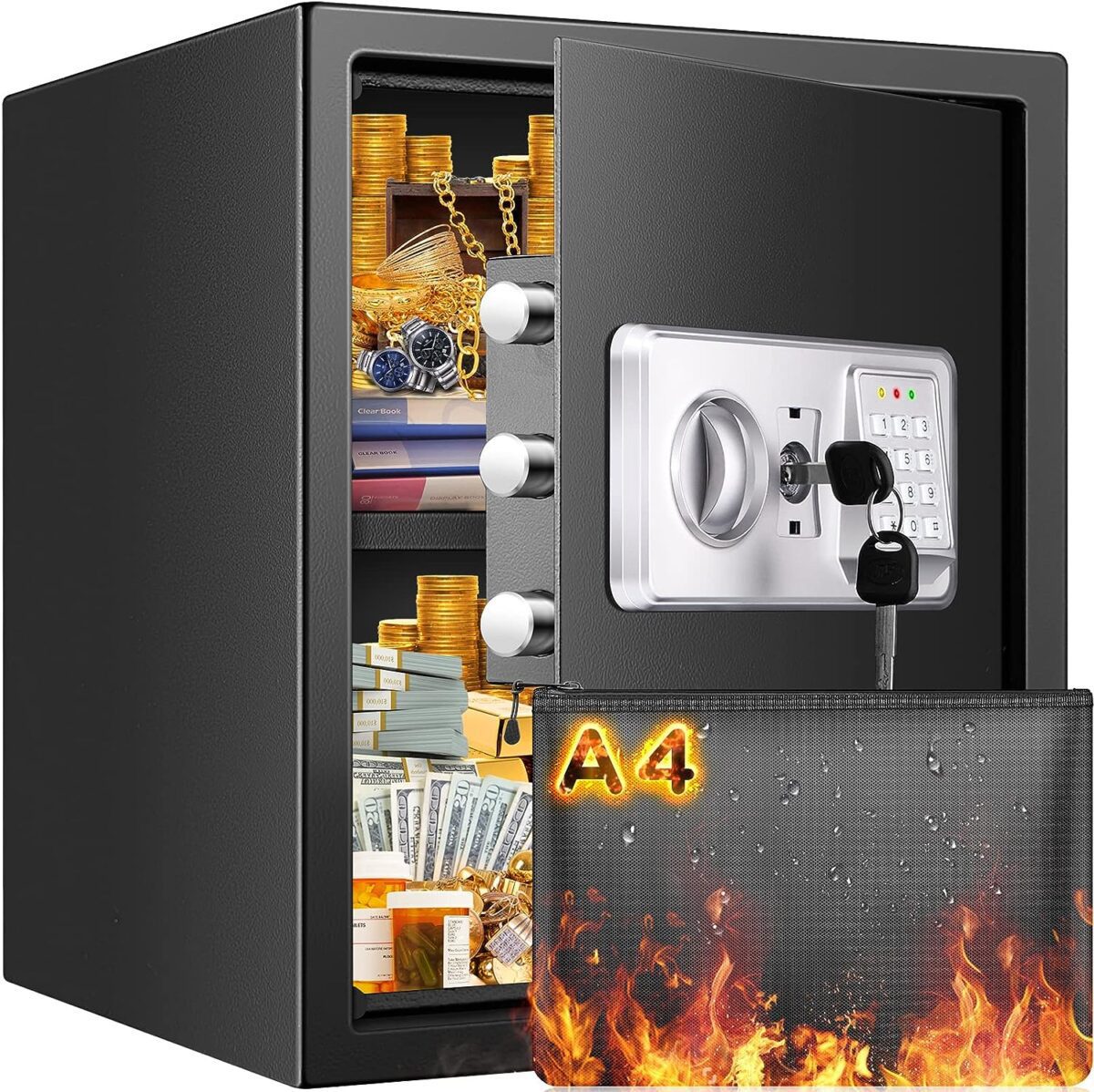 GUVELI 1.5 Cubic Ft Electronic Safe Box