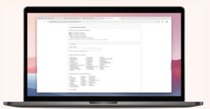 screen shot of computer