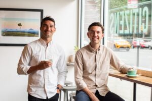 men in coffee shop
